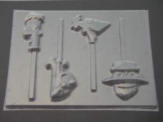 447sp Phiney Ferby Friends Chocolate or Hard Candy Lollipop Mold